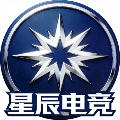 星辰电竞队徽，深蓝色圆形徽章搭配白色星芒图案